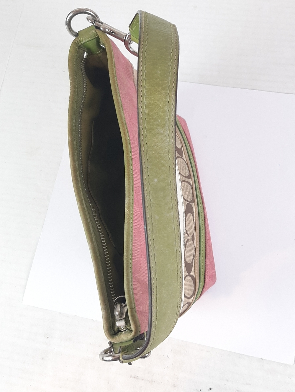 Coach Y2K Bleecker Daisy Patchwork Demi Bag Signature Canvas Pink Green F14725 - Picture 13 of 13